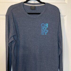 Oakley Men's Long Sleeve Thermal Shirt - Gray W/ Graphic Chest Logo - Size XXL